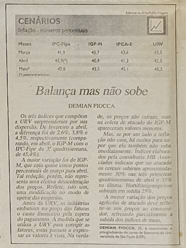 Coluna Cenários